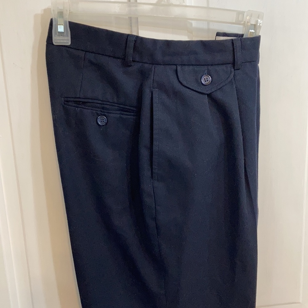 Navy high waisted slacks w/ pleated front